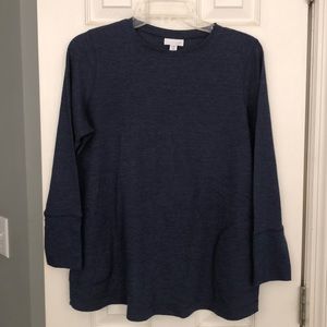 J.Jill blue tunic shirt, long sleeve
